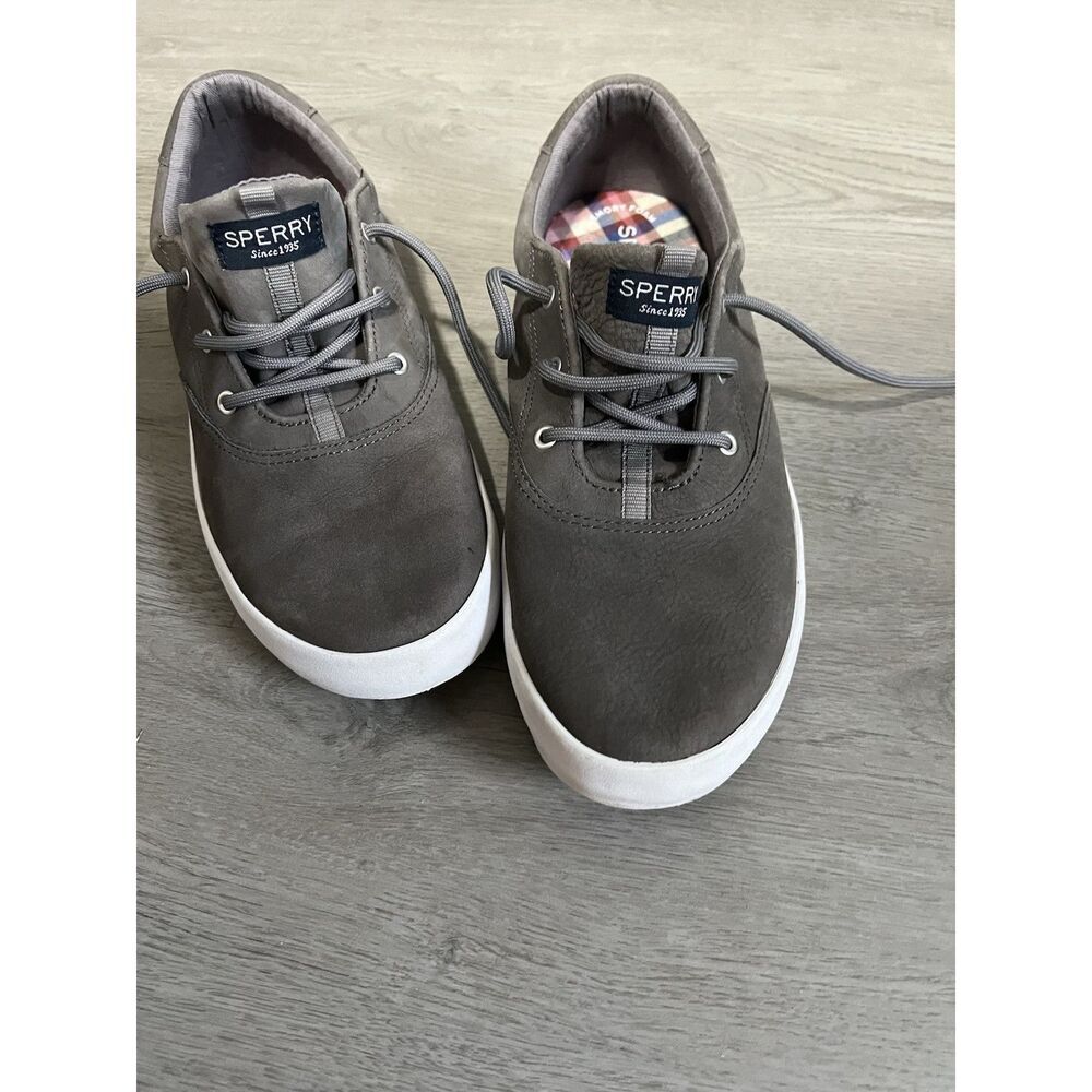 Sperry Top Sider Womens Size 6  Shoes Gray White Suede Casual Low Top Sneakers